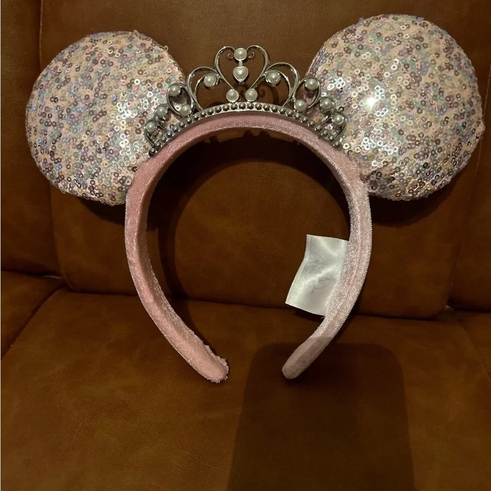 Disney Pink Sequin Mouse Ears with Tiara
